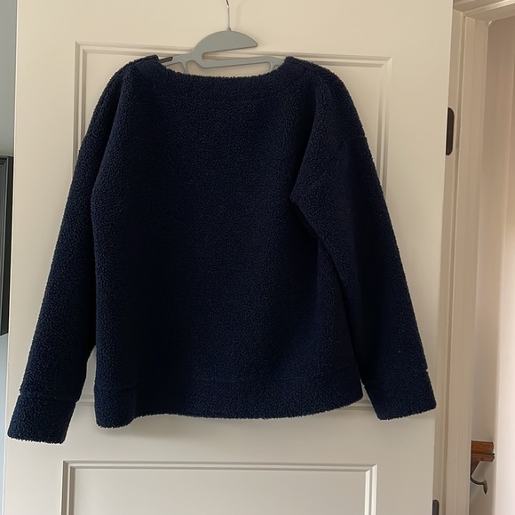 J. Crew Vintage Fleece Teddy Cropped Sweatshirt - NAVY - Picture 5 of 6